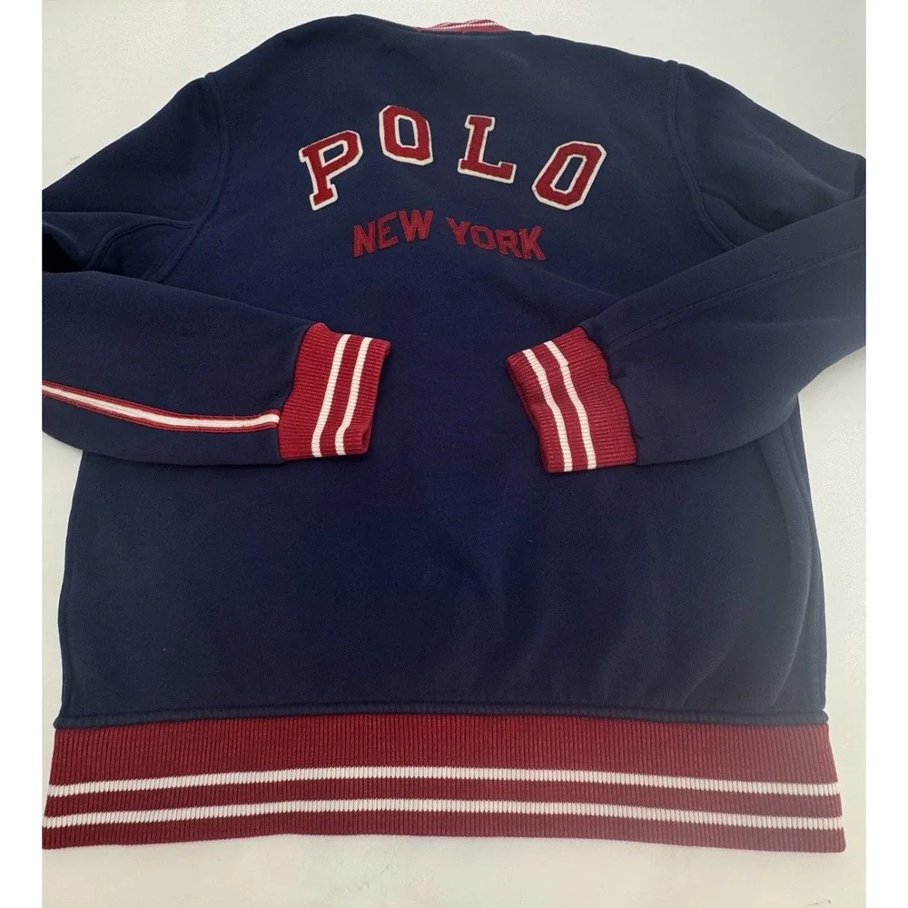 Polo Ralph Lauren New York Football Varsity Letterman Jacket Men's Size Large - Picture 11 of 16